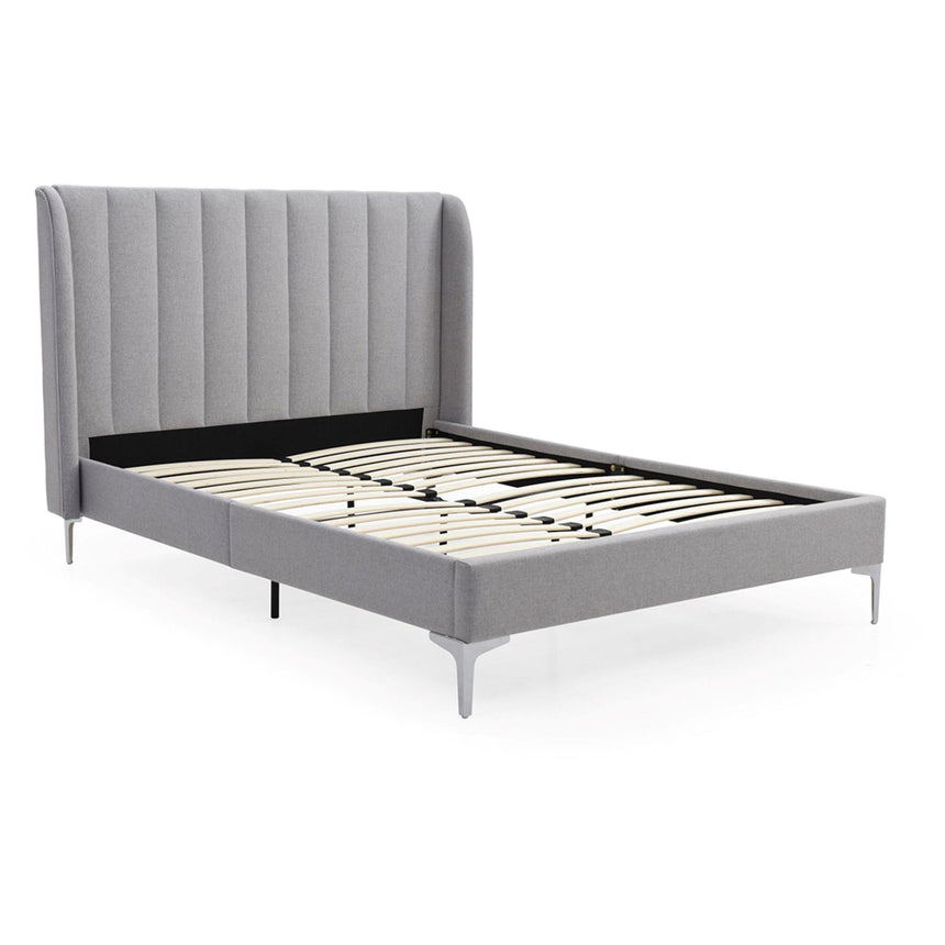 Avery Neptune Grey Faux Wool Fabric Bed-2