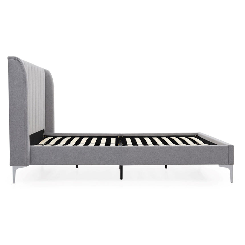 Avery Neptune Grey Faux Wool Fabric Bed-3