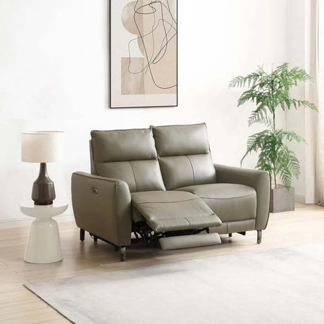 Brooke Taupe Leather 2 Seater Electric Recliner Sofa-2