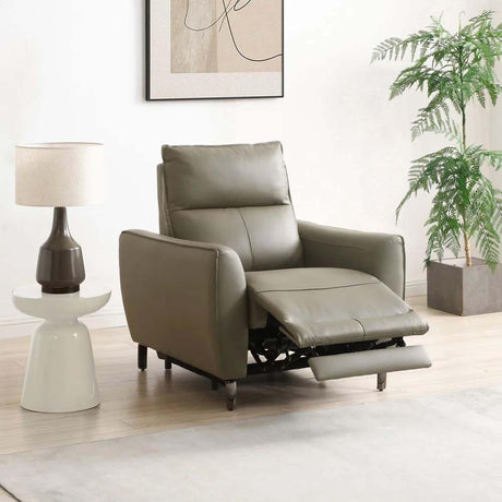 Brooke Taupe Leather Electric Recliner Armchair-2