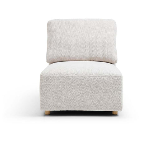 Como Natural Boucle Fabric Armless Chair-2