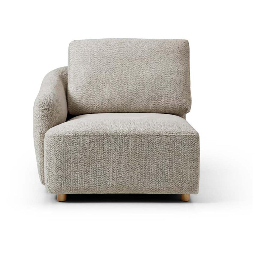Como Taupe Boucle Fabric Left Hand Facing End Chair-2