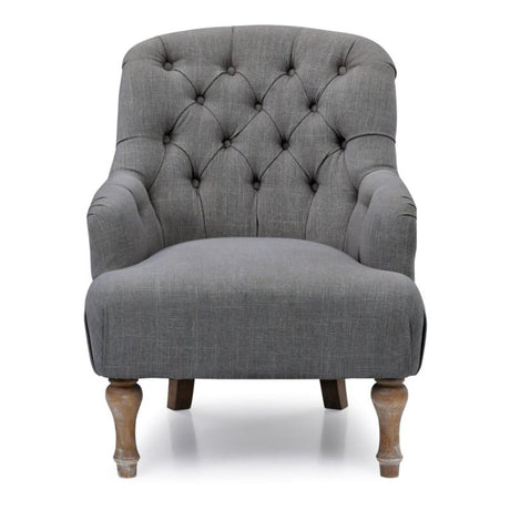 Bianca Antheia Charcoal Linen Fabric Armchair-2