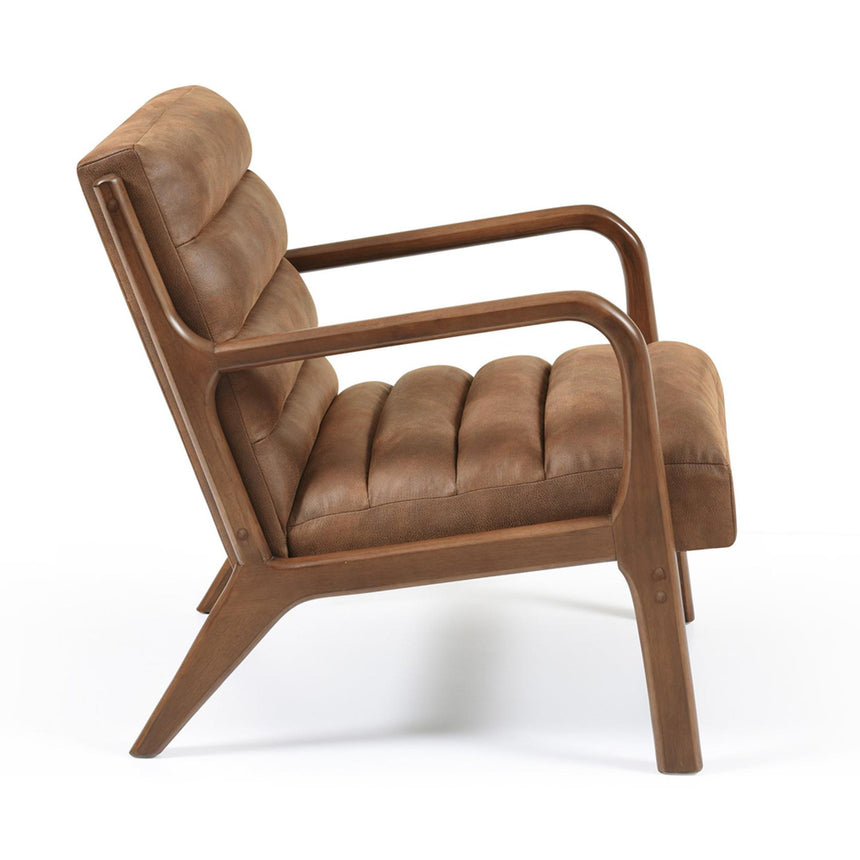 Inca Achilles Brown Faux Leather Armchair-2