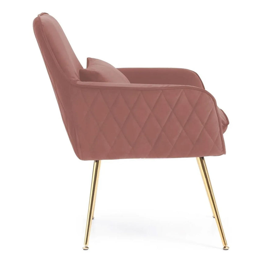 Jess Pink Velvet Fabric Accent Chair-3
