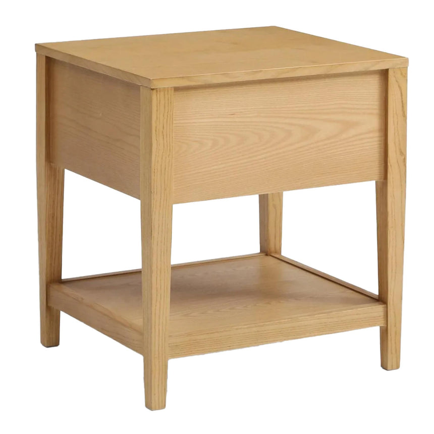 Max Wood and Rattan 1 Drawer Bedside Table-5