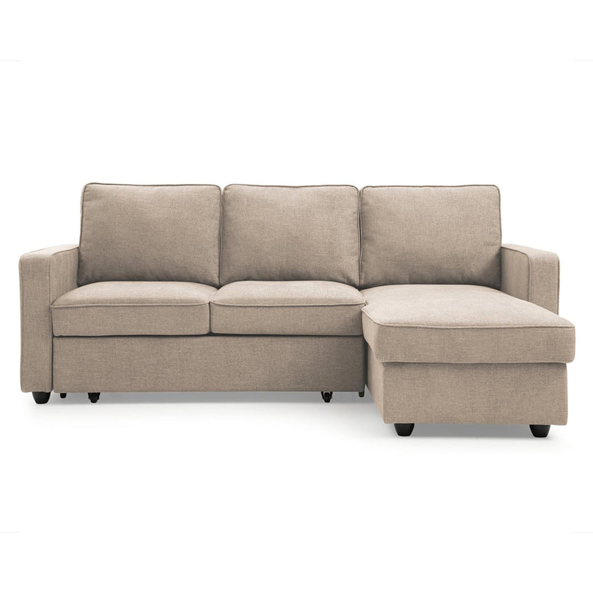 Myles Typhon Natural Weave Fabric Corner Sofa Bed-4
