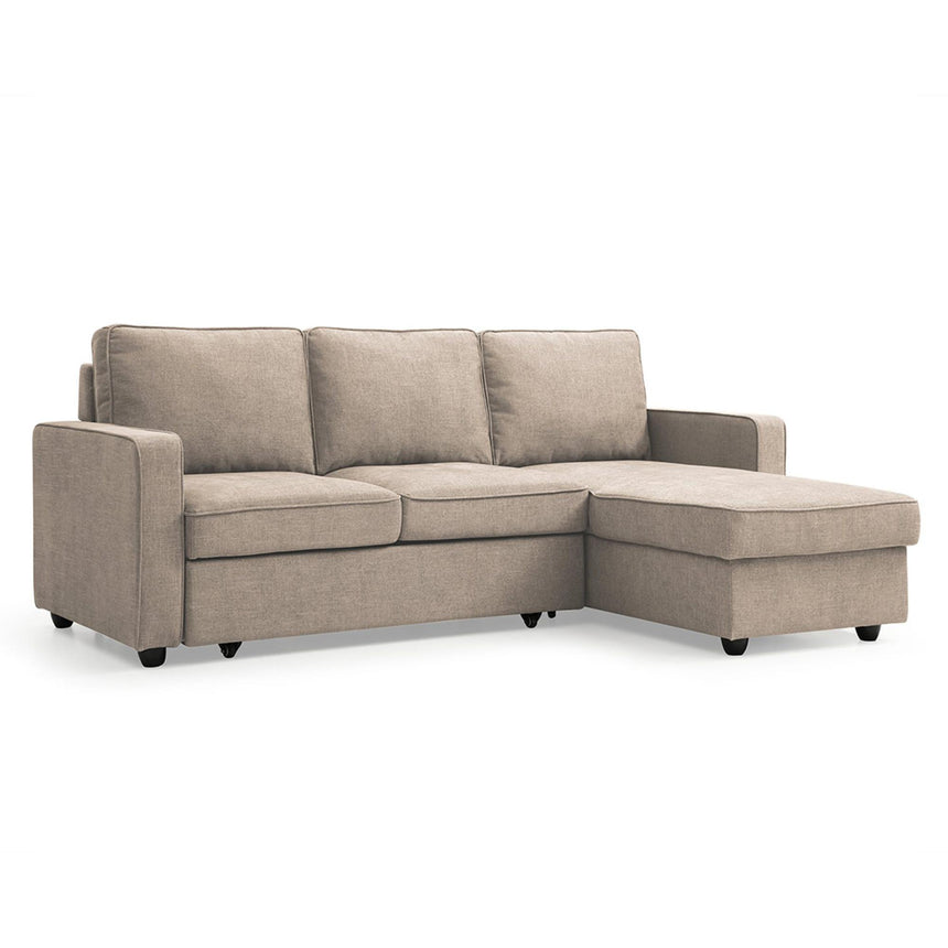 Myles Typhon Natural Weave Fabric Corner Sofa Bed-5
