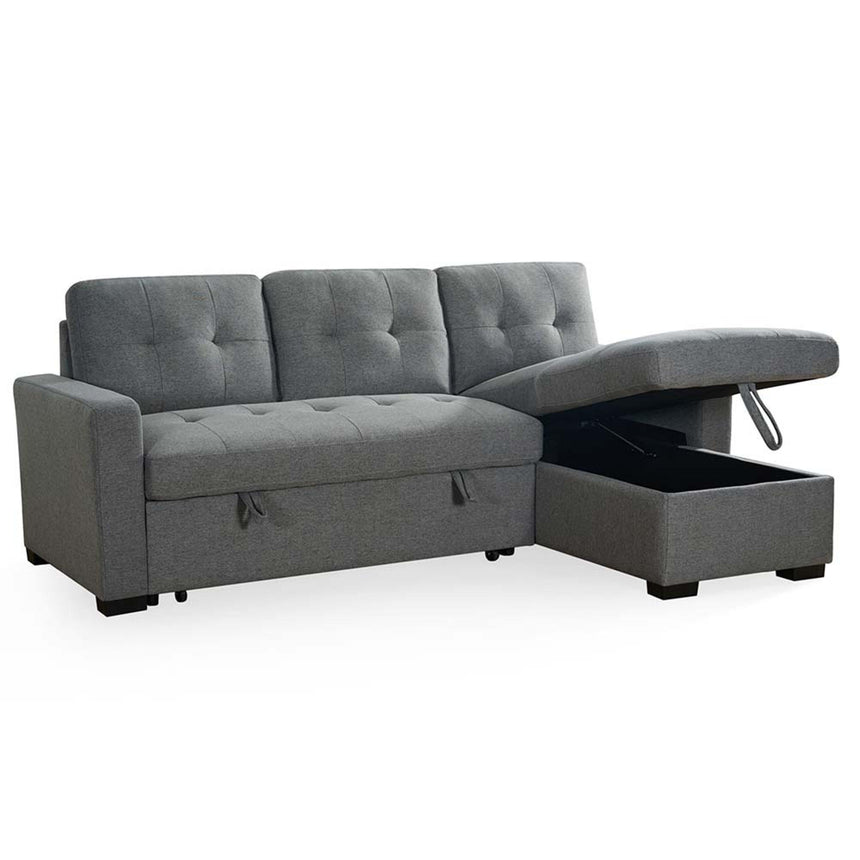 Alder Grey Fabric Pull Out Universal Corner Sofabed-2