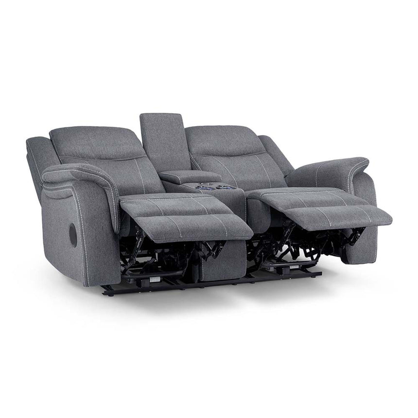 Galaxy Tech Grey Fabric 2 Seater Sofa-2