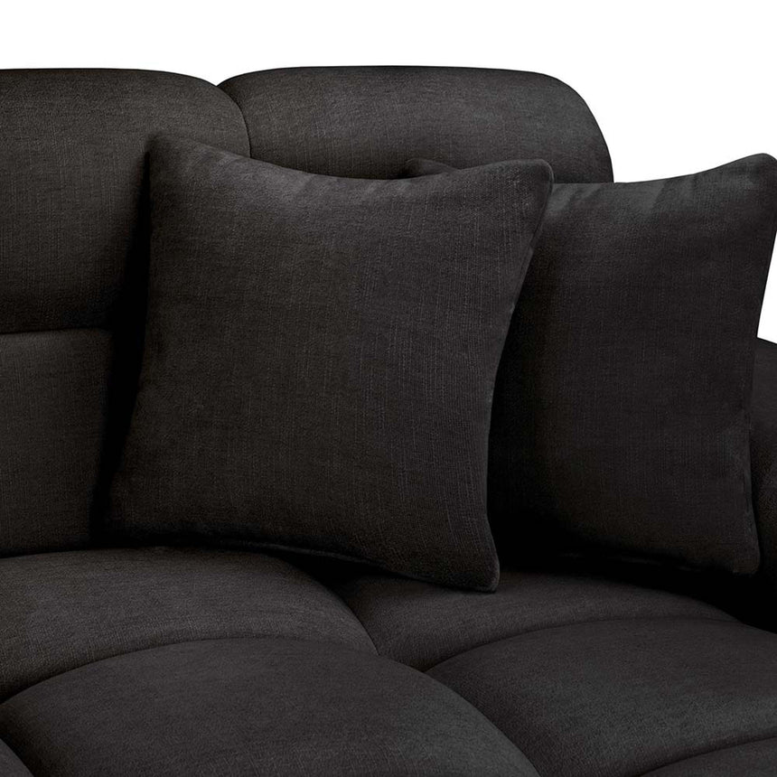 Jacob Black Fabric Corner Sofa - LHF-4