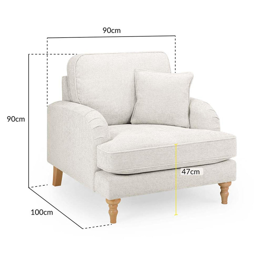 Rupert Cream Fabric Armchair-5