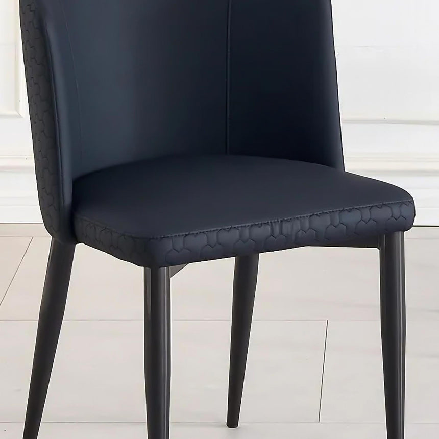 Deco Black Leather Dining Chair with Black Legs-3