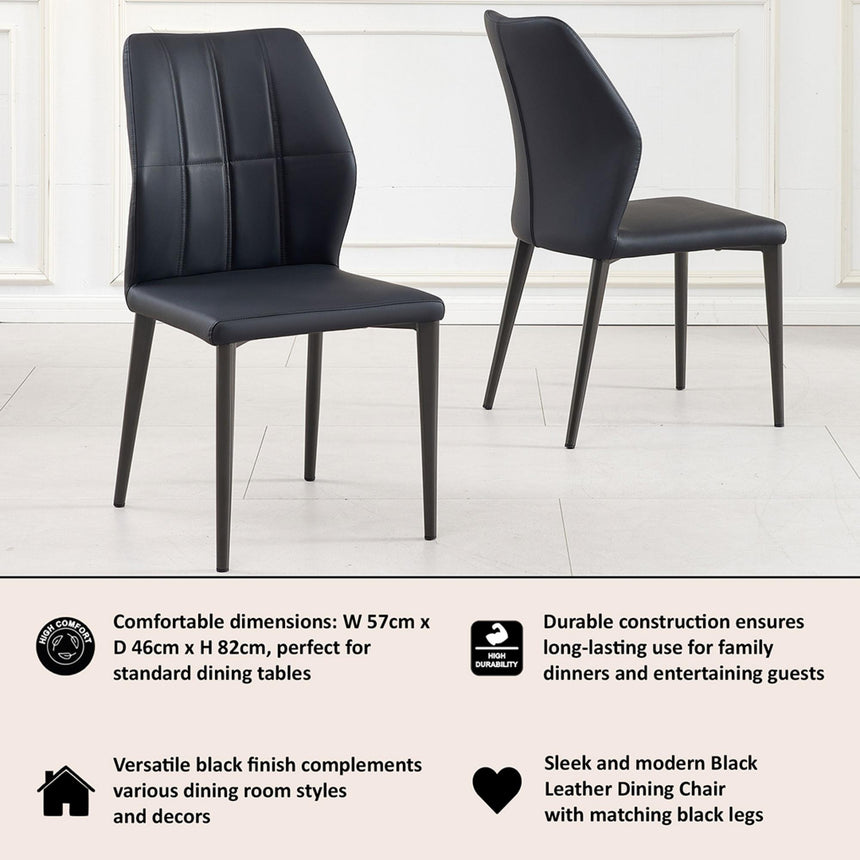 Harrow Black Leather Dining Chair-9