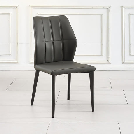 Harrow Dark Grey Leather Dining Chair-2