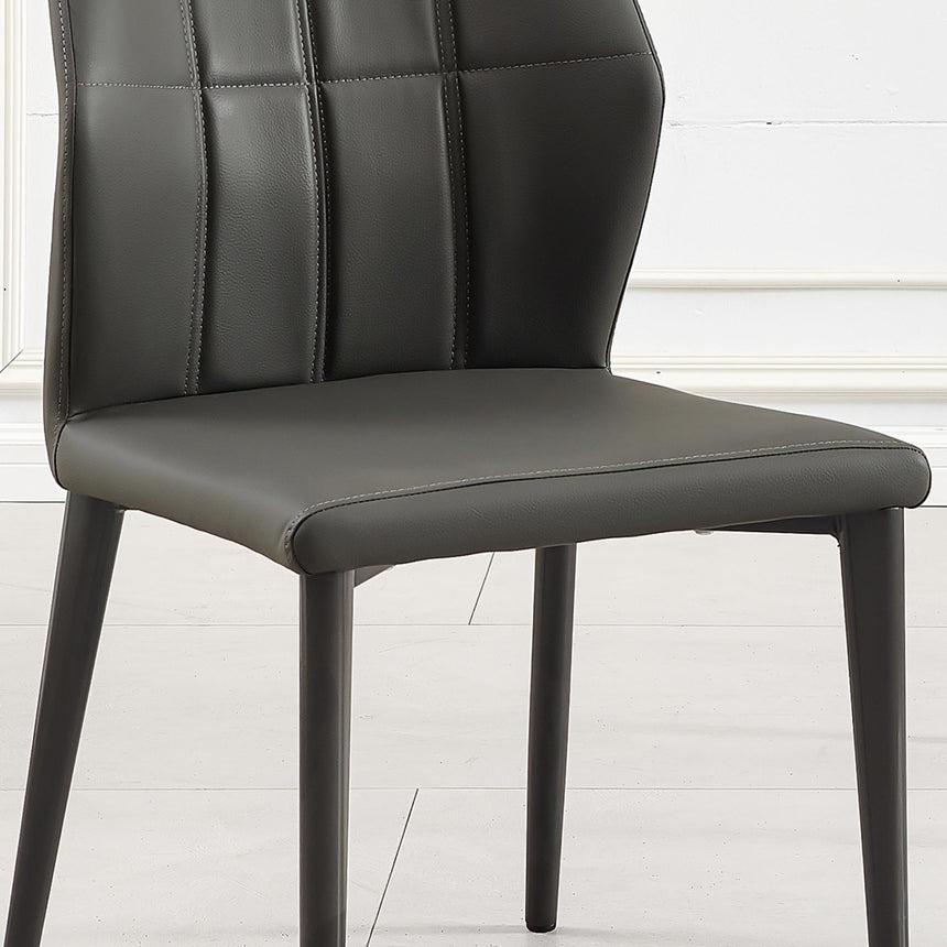 Harrow Dark Grey Leather Dining Chair-3
