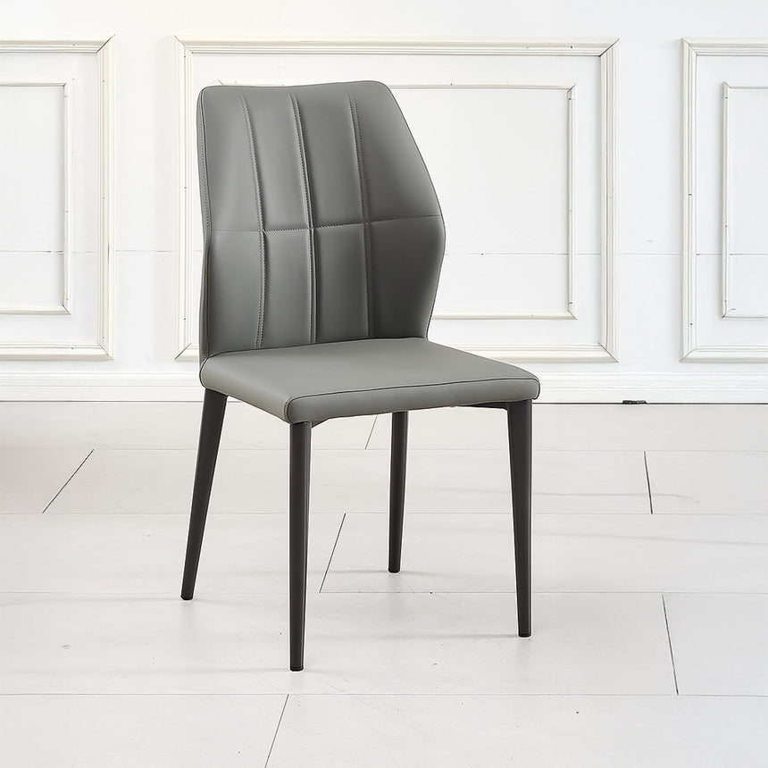Harrow Grey Leather Dining Chair-4