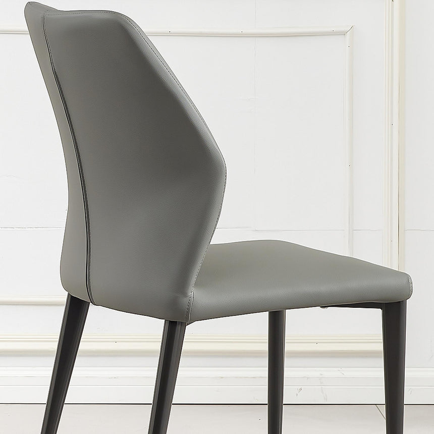 Harrow Grey Leather Dining Chair-7