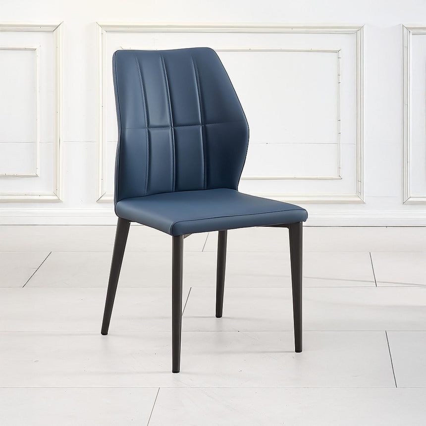 Harrow Blue Leather Dining Chair-5
