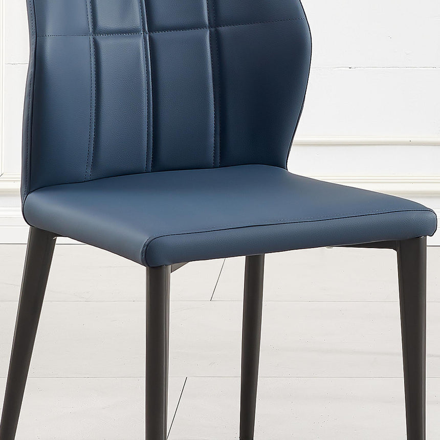 Harrow Blue Leather Dining Chair-6