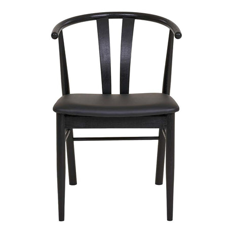 2 x Artenara Black Faux Leather Curved Dining Chair-2