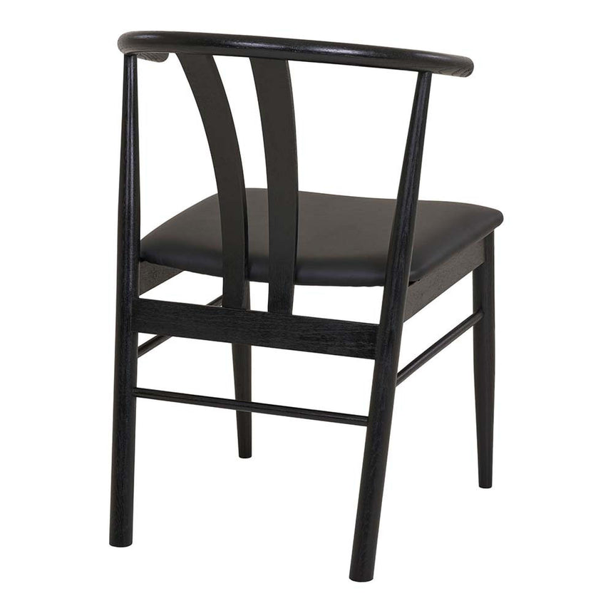 2 x Artenara Black Faux Leather Curved Dining Chair-5