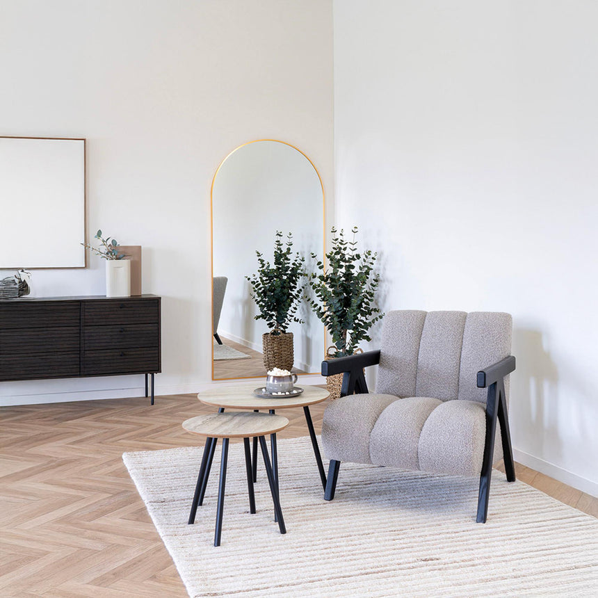 Florence Sand Fabric Lounge Armchair-6