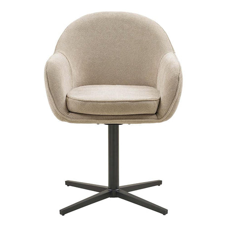 2 x Tamera Light Grey Fabric Swivel Dining Chair-2