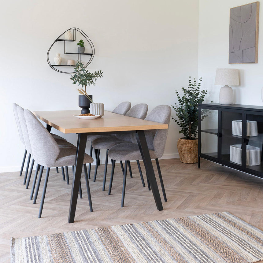 Amora Oak Herringbone Pattern 8 Seater Dining Table - 200cm-6