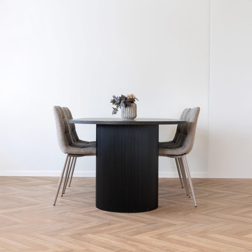 Boavista Dark Wood 8 Seater Oval Double Pedestal Dining Table - 210cm-5