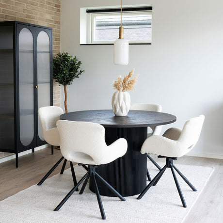 Boavista Dark Wood 4 Seater Round Pedestal Dining Table - 120cm-2