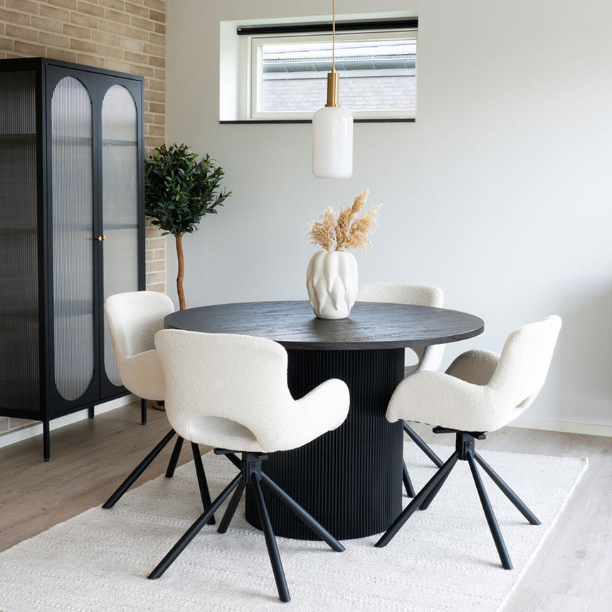 Boavista Dark Wood 4 Seater Round Pedestal Dining Table - 120cm-2