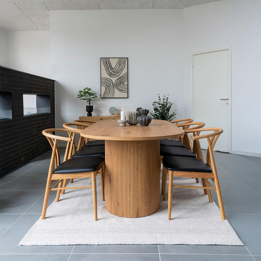 Boavista Natural Wood 8 Seater Oval Double Pedestal Dining Table - 210cm-2