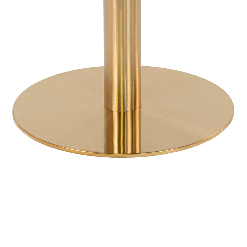 Bolzano White Marble Effect 4 Seater Gold Pedestal Round Dining Table - 110cm-4