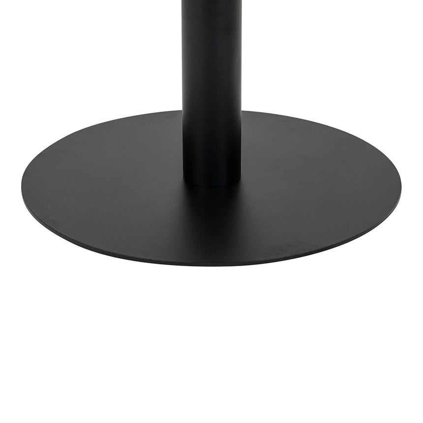 Bolzano White Marble Effect 4 Seater Black Pedestal Round Dining Table - 110cm-3