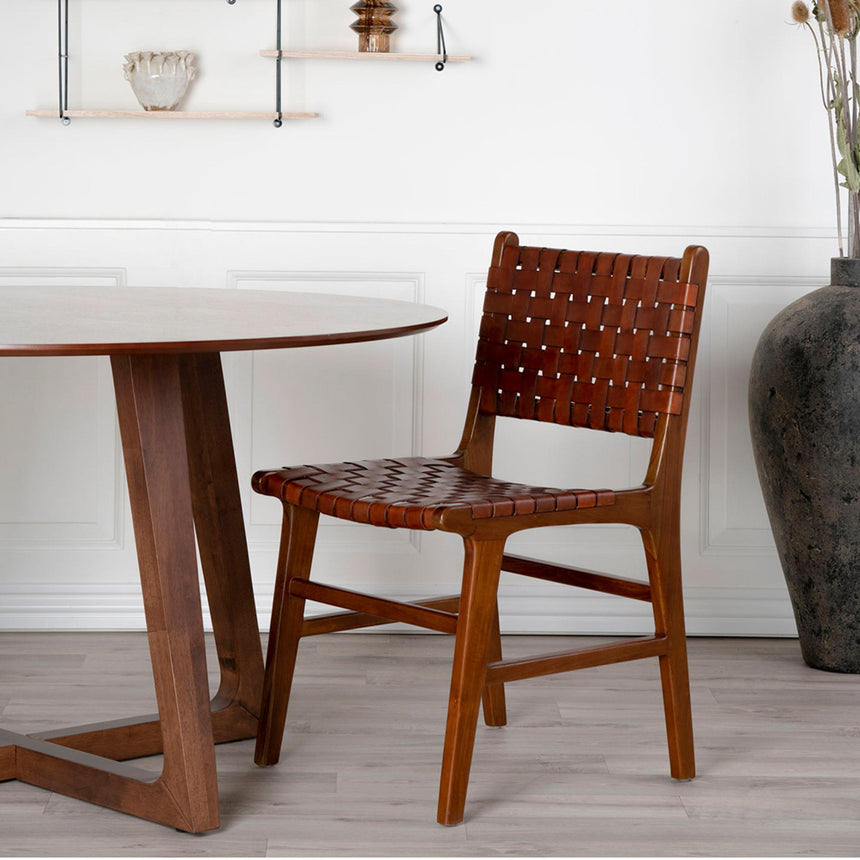Hellerup Walnut 4 Seater Round Pedestal Dining Table - 137cm-5