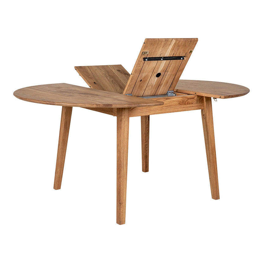 Metz Oak 4-6 Seater Extending Oval Dining Table - 118cm-158cm-3