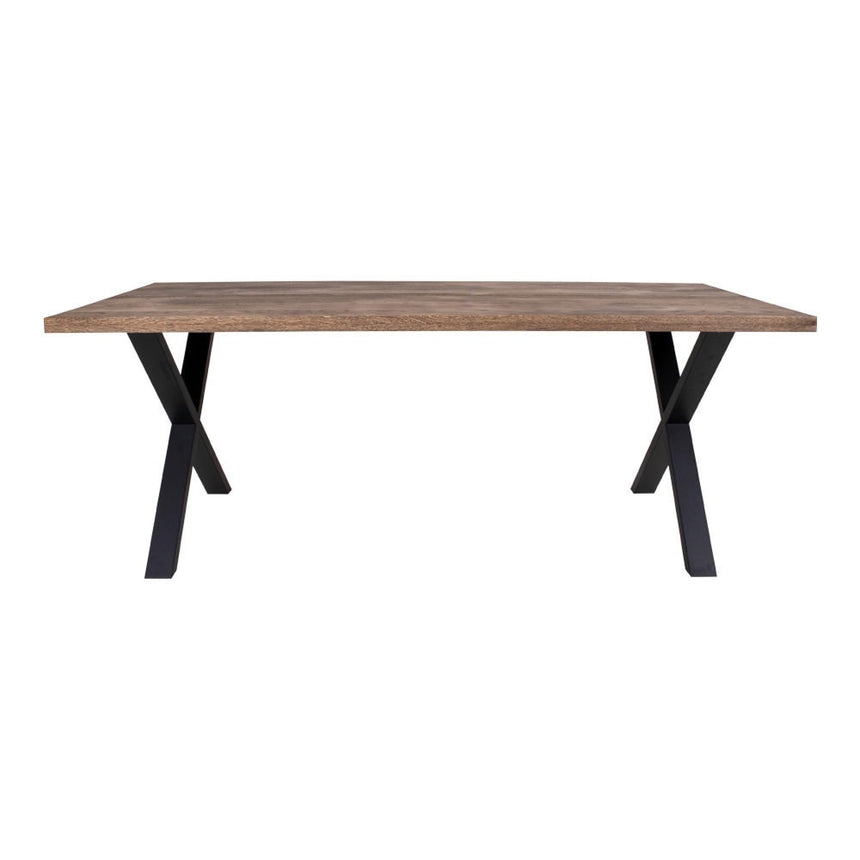 Montpellier Smoked Oak 8 Seater Dining Table with Black Cross Legs - 200cm-2