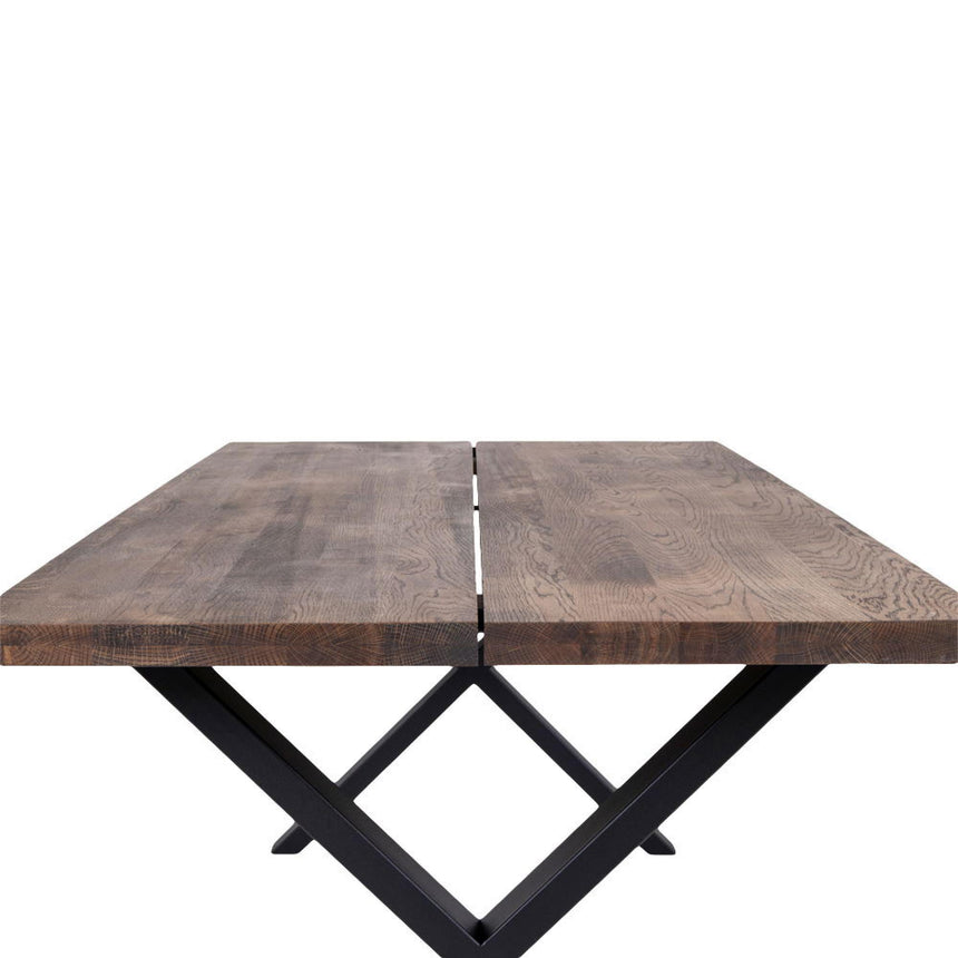 Montpellier Smoked Oak 8 Seater Dining Table with Black Cross Legs - 200cm-3
