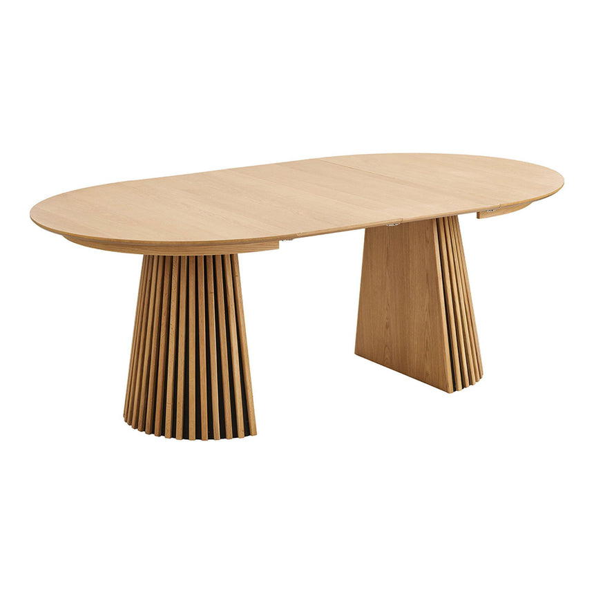 Osaka Oak 4-8 Seater Extending Round Dining Table with Slatted Base - 120cm-200cm-2