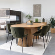 Osaka Oak 4-8 Seater Extending Round Dining Table with Slatted Base - 120cm-200cm-7