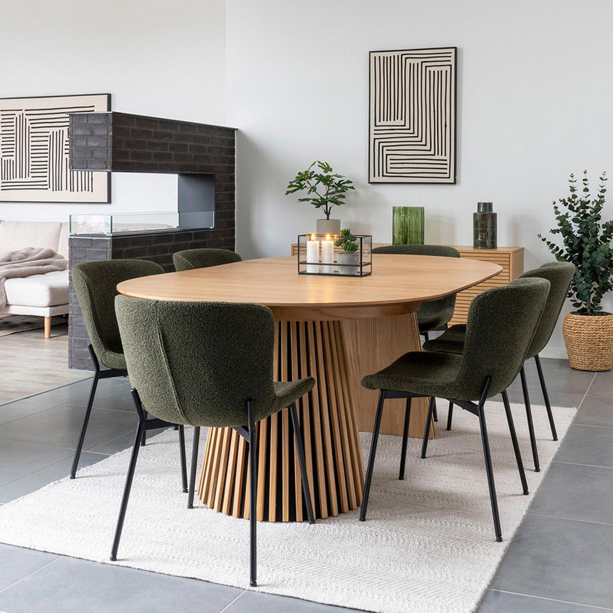Osaka Oak 4-8 Seater Extending Round Dining Table with Slatted Base - 120cm-200cm-7