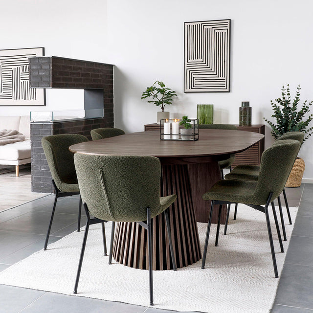 Osaka Smoked Oak 4-8 Seater Extending Round Dining Table with Slatted Base - 120cm-200cm-7