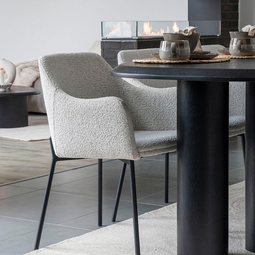 Tirano Black 8 Seater Pedestal Dining Table - 220cm-3