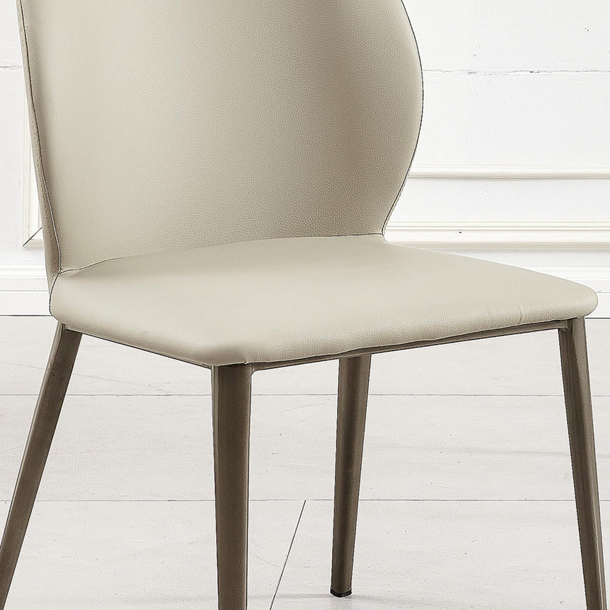 Astrid Taupe Leather Dining Chair-3