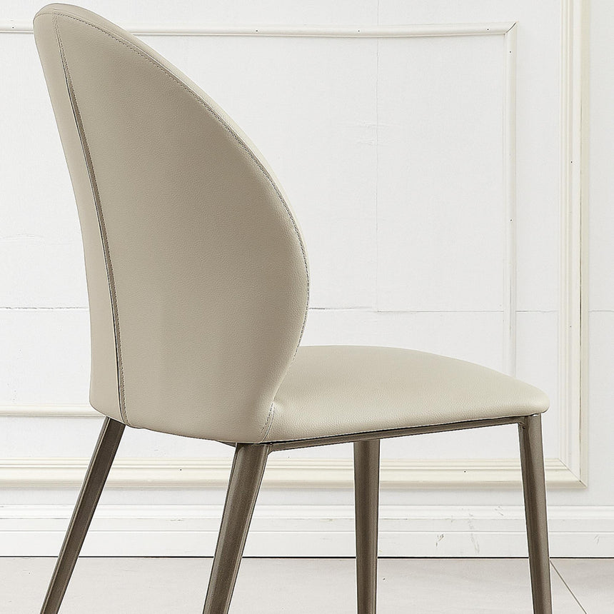 Astrid Taupe Leather Dining Chair-4