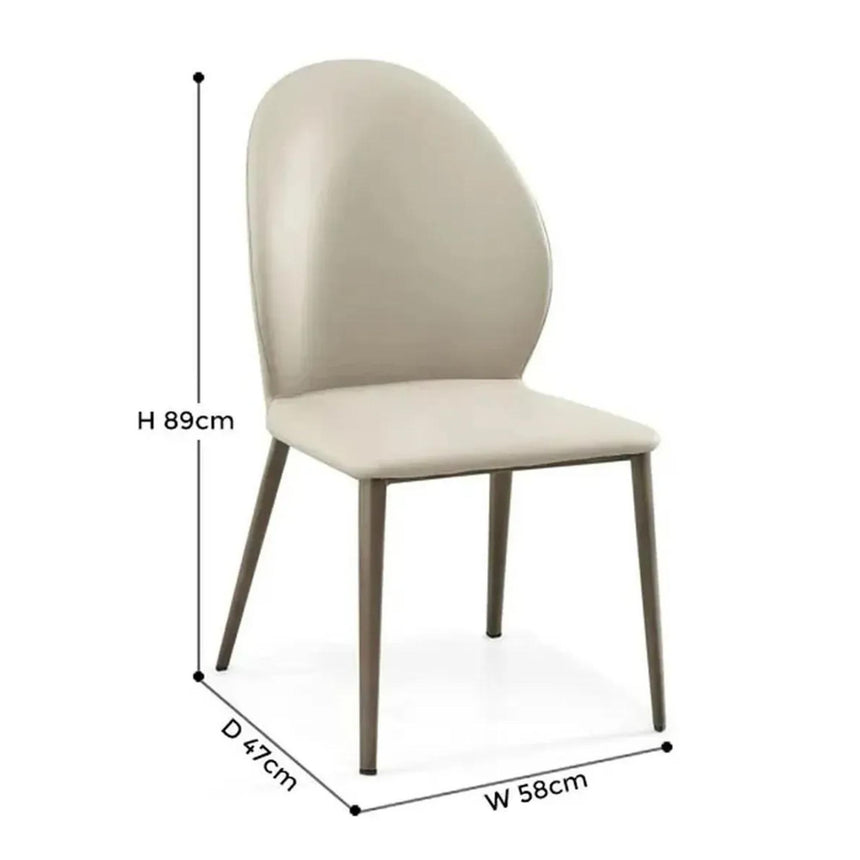 Astrid Taupe Leather Dining Chair-6