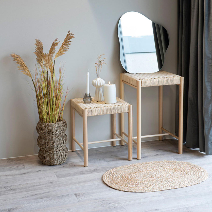 2 x Abano Natural Wicker Square Stool-4