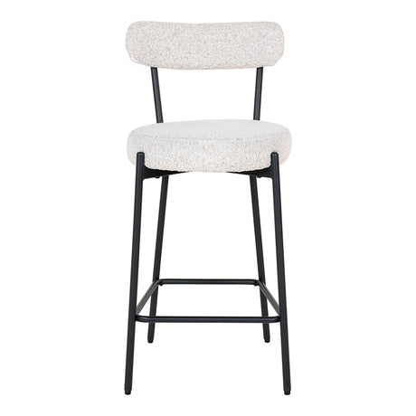2 x Badalona White Boucle Fabric Barstool with Back-2