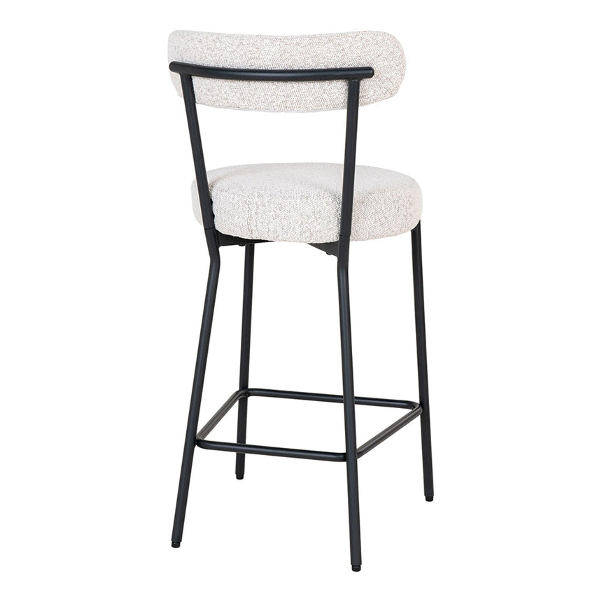 2 x Badalona White Boucle Fabric Barstool with Back-4